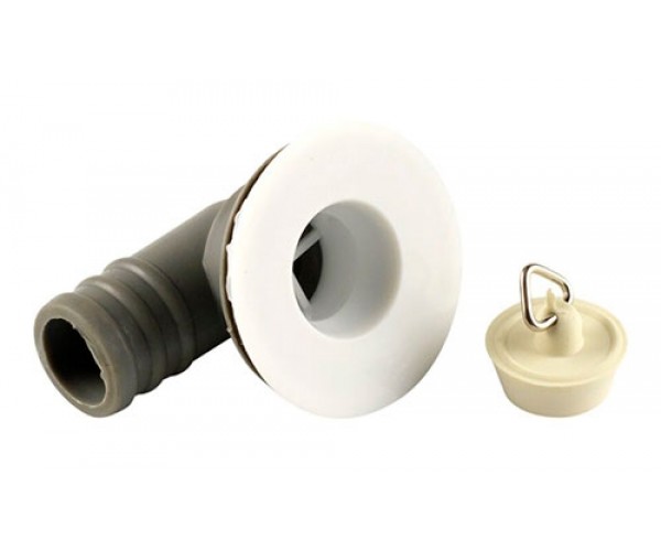 Afløbsstuds 19 mm vinkel