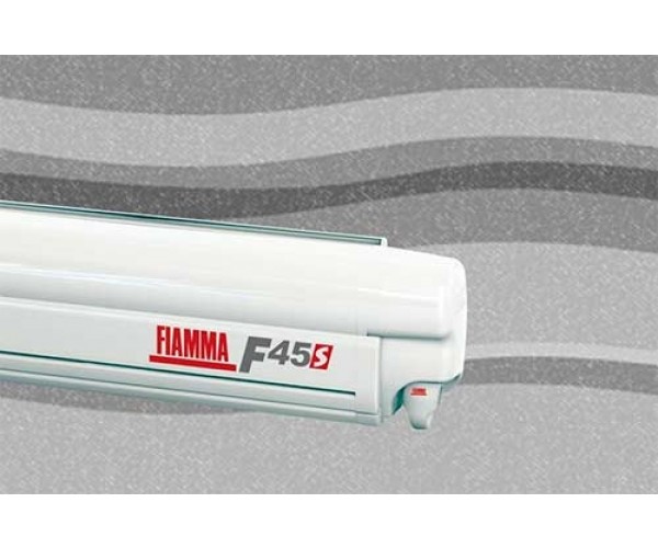 Fiamma F45 S markise, Royal Grey, hvid boks - L 5,50 meter 