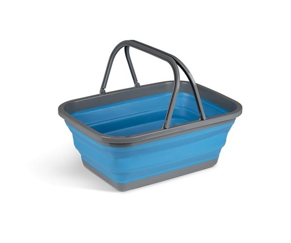 Kampa foldbar blå opvaskebalje med hank, stor