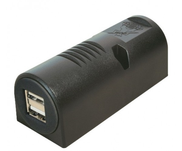 Stikdåse USB dobbeltstik 12-24DC - 5V DC 5000mA (2x 2500 mA)