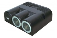 Påbygningsstikdåse 20 A med 3 stik 12 V - 1 x usb og 2 x 12 V