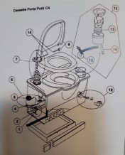 Komplet pumpehus - Porta Potti C4 i hvid
